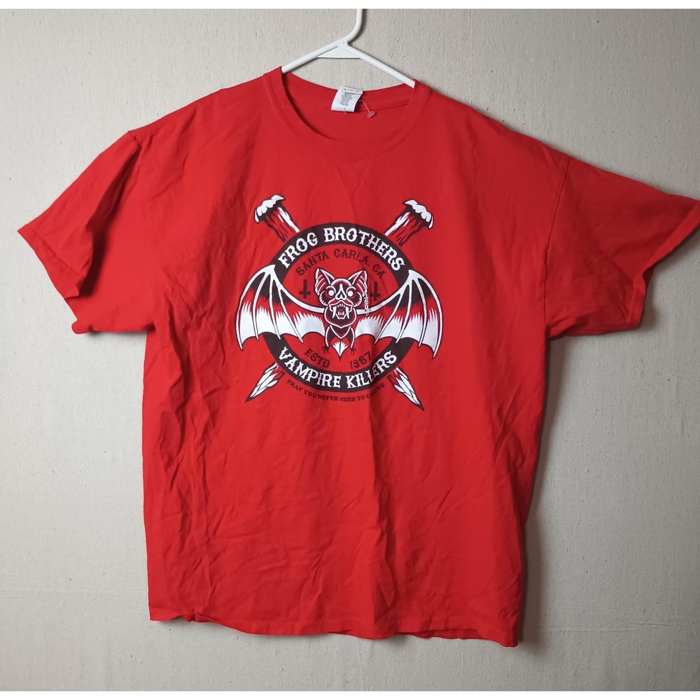 Frog Brothers Vampire Killers Tee T-Shirt Horror Movie Lost‎ Boys Red Size P